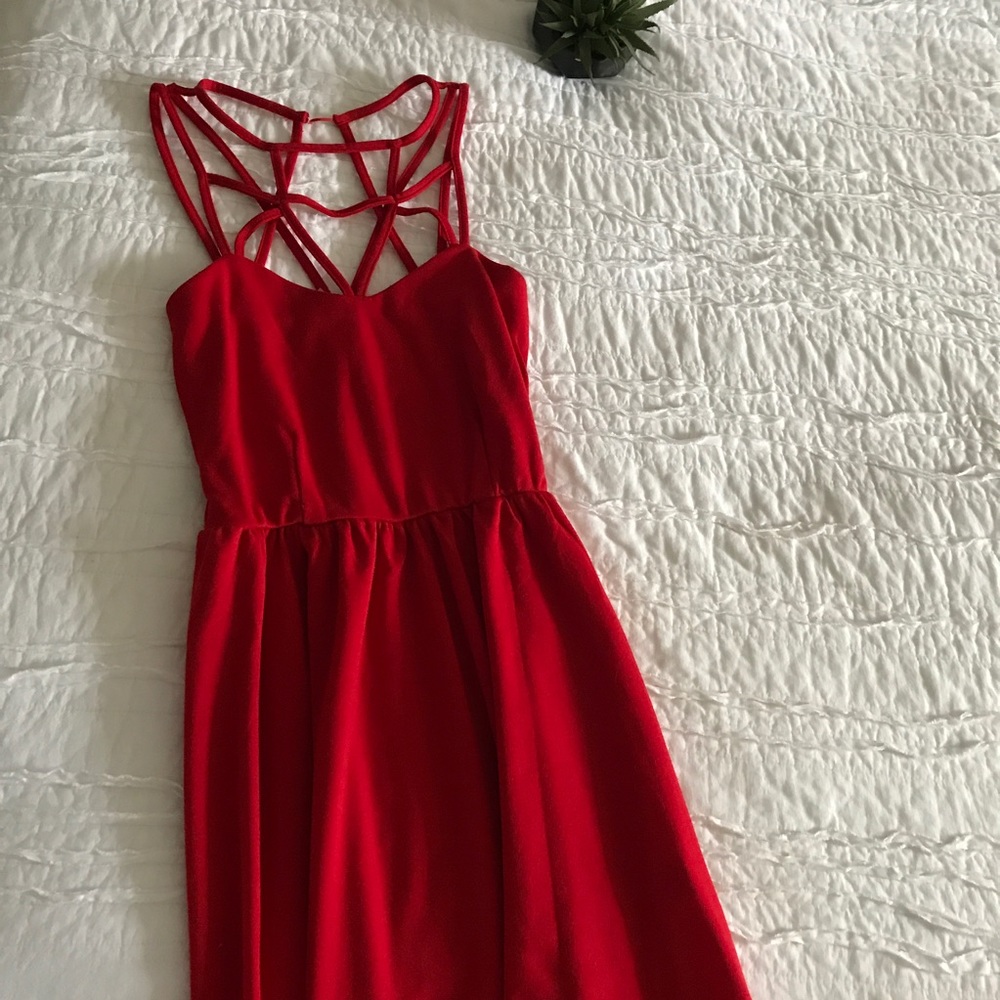 Red skater dress